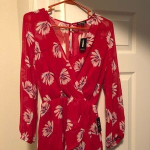Express romper red pattern